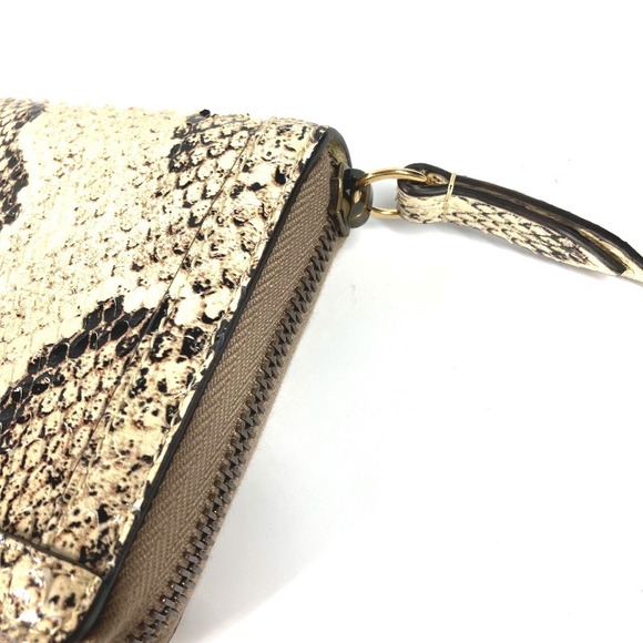 Gucci Long Wallet GG Bamboo Round Zipper Python Leather White - Picture 6 of 11